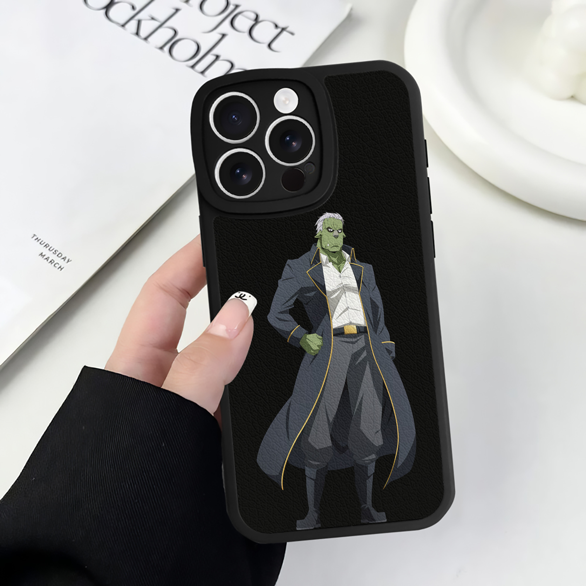 （画像用） 転スラ Regarding Reincarnated to Slime 【iPhone 16シリーズ対応】シリコンスマホケース（レザー調） 材質：シリコン